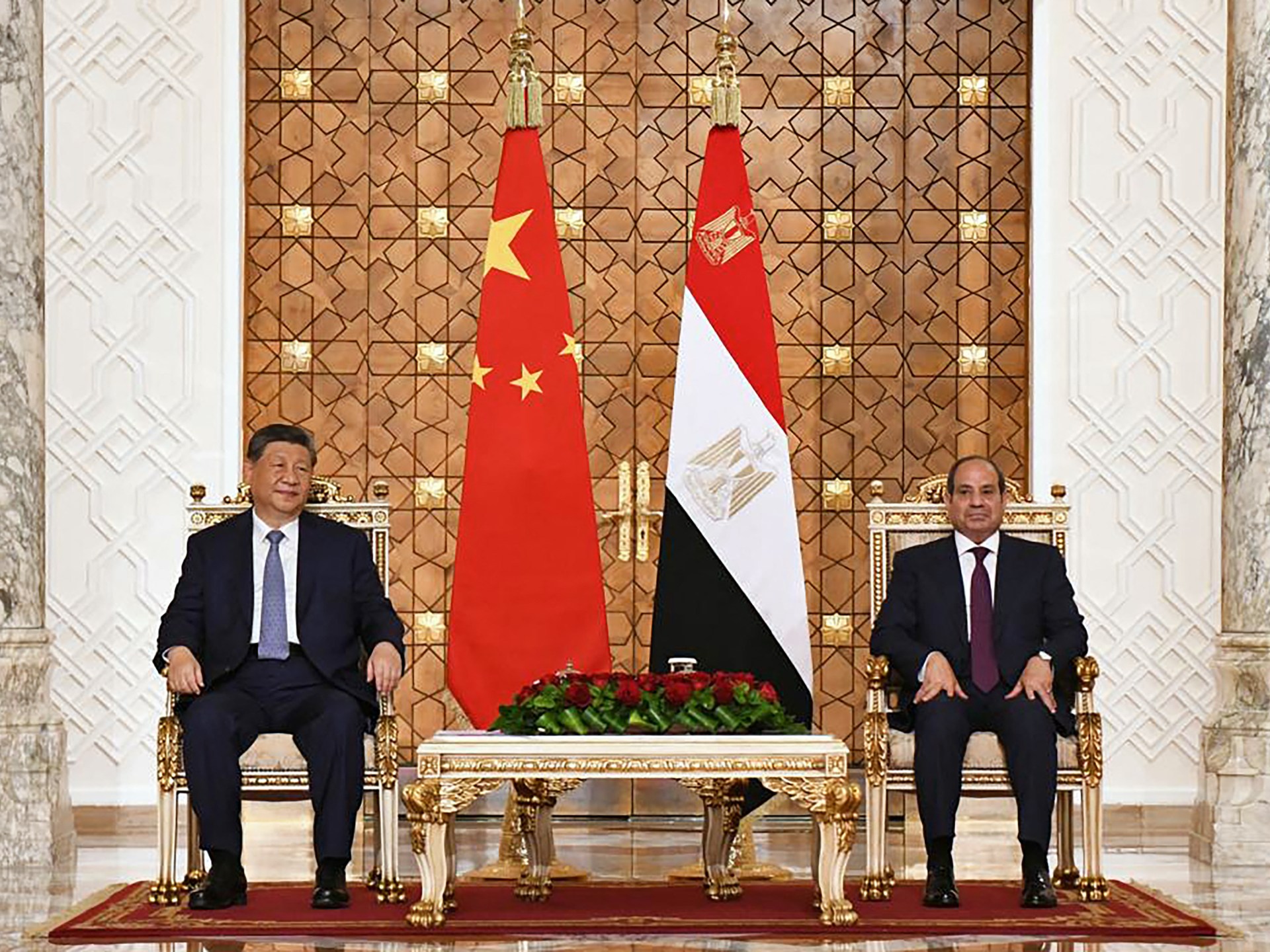 China's President Xi Jinping (L) and his Egyptian counterpart Abdel Fattah el-Sisi are photographed during their meeting at the Ittihadia Presidential Palace in Cairo, Egypt on September 2, 2026 [Egyptian Presidency/AFP]